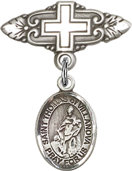 St. Thomas of Villanova Charm and Badge Pin with Cross