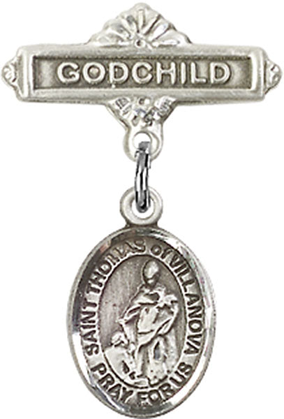 St. Thomas of Villanova Charm and Godchild Badge Pin