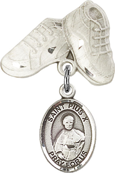 St. Pius X Charm and Baby Boots Pin