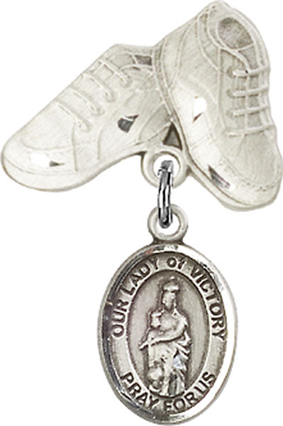 Our Lady of Victory Charm and Baby Boots Pin