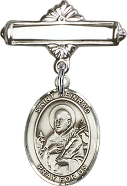 St. Meinrad of Einsideln Charm and Polished Engravable Badge Pin
