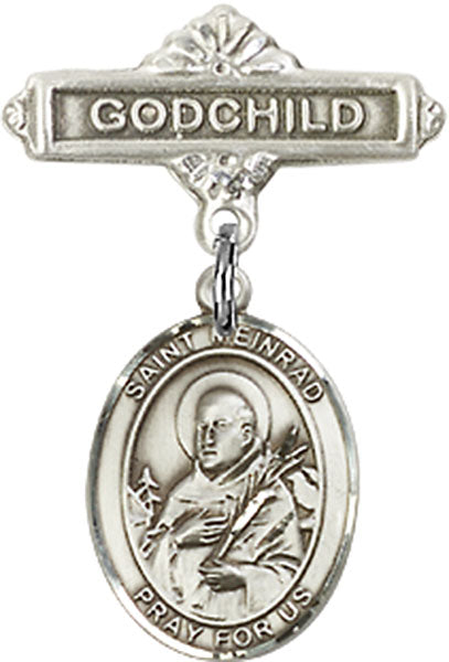 St. Meinrad of Einsideln Charm and Godchild Badge Pin