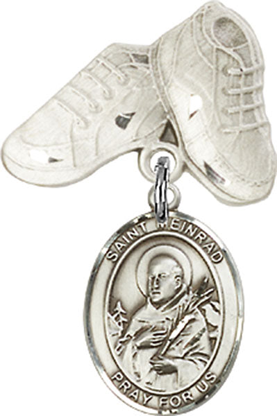 St. Meinrad of Einsideln Charm and Baby Boots Pin