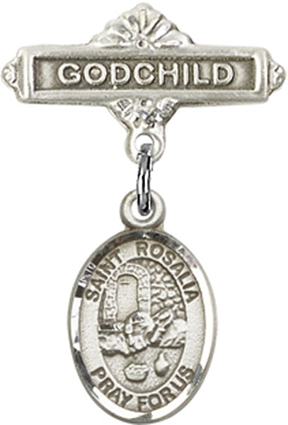 St. Rosalia Charm and Godchild Badge Pin