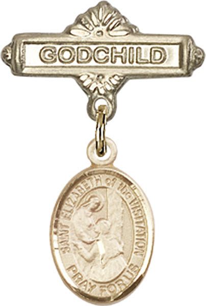 St. Elizabeth of the Visitation Charm and Godchild Badge Pin