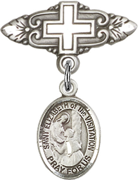 St. Elizabeth of the Visitation Charm and Badge Pin with Cross