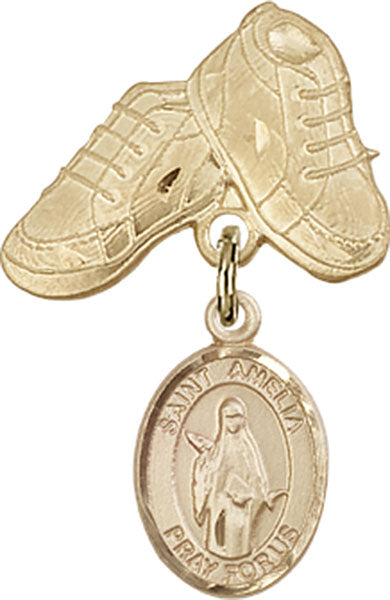 St. Amelia Charm and Baby Boots Pin