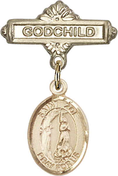 St. Zoe of Rome Charm and Godchild Badge Pin