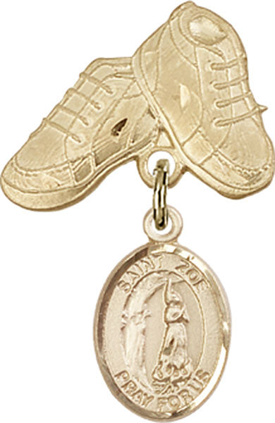 St. Zoe of Rome Charm and Baby Boots Pin