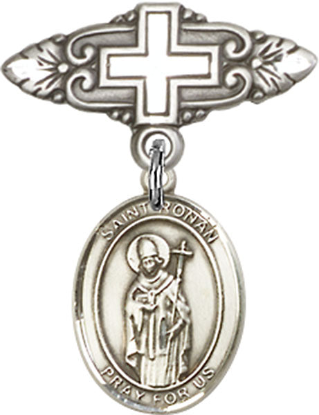 St. Ronan Charm and Badge Pin with Cross