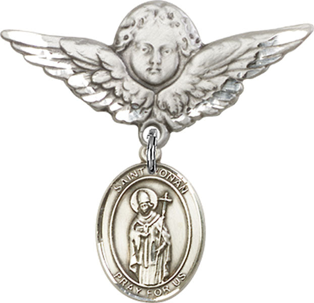 St. Ronan Charm and Angel with Larger Wings Badge Pin