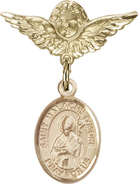 St. Malachy O'More Charm and Angel with Smaller Wings Badge Pin