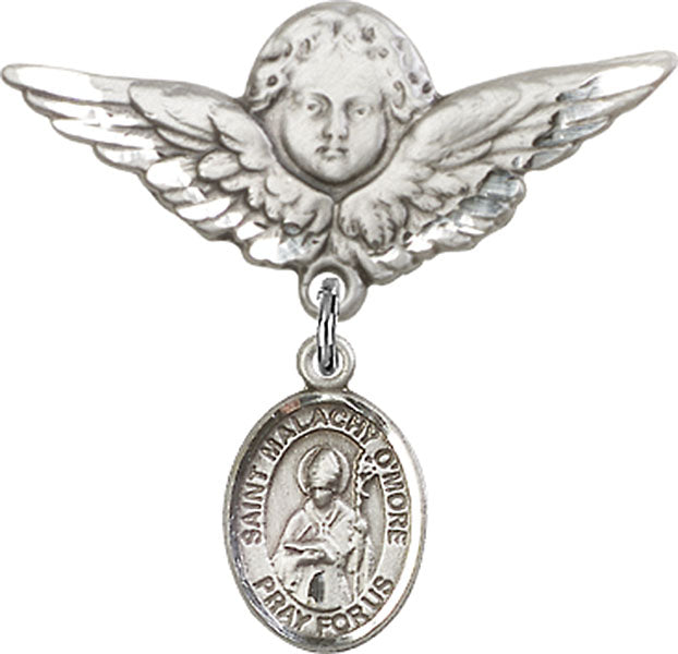 St. Malachy O'More Charm and Angel with Larger Wings Badge Pin
