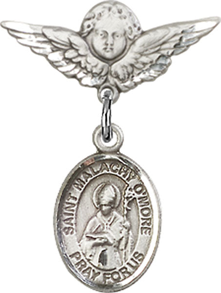 St. Malachy O'More Charm and Angel with Smaller Wings Badge Pin