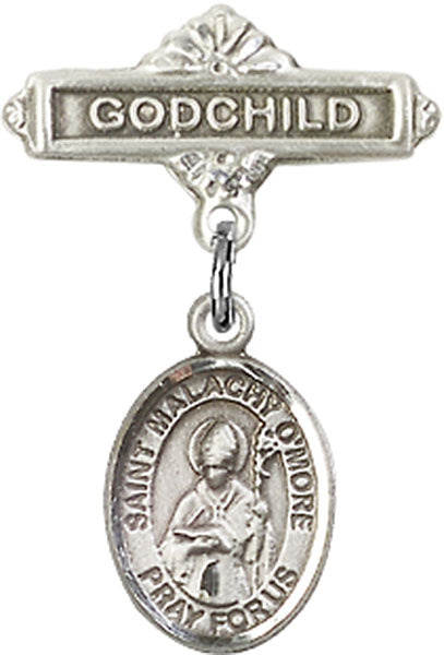 St. Malachy O'More Charm and Godchild Badge Pin
