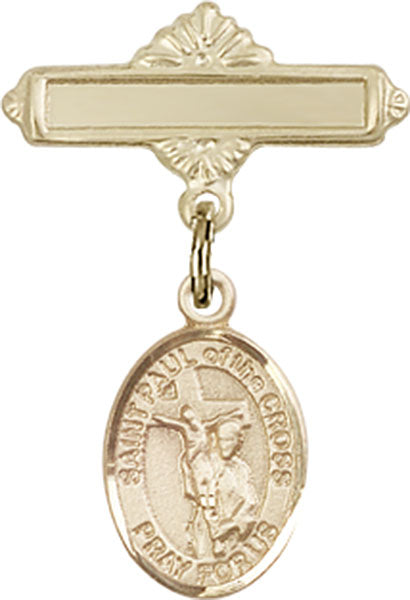 St. Paul of the Cross Charm and Polished Engravable Badge Pin