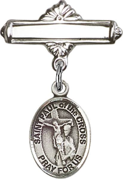 St. Paul of the Cross Charm and Polished Engravable Badge Pin