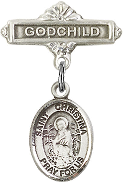 St. Christina the Astonishing Charm and Godchild Badge Pin