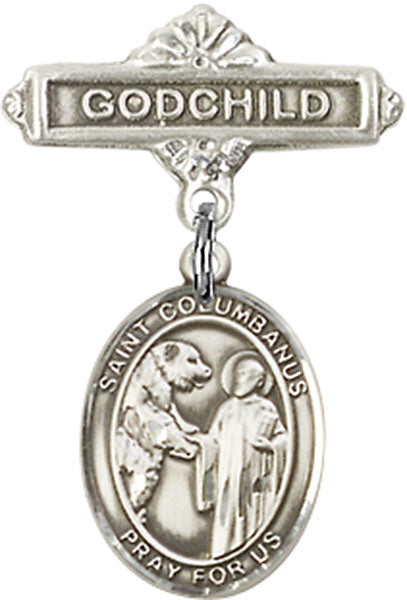 St. Columbanus Charm and Godchild Badge Pin