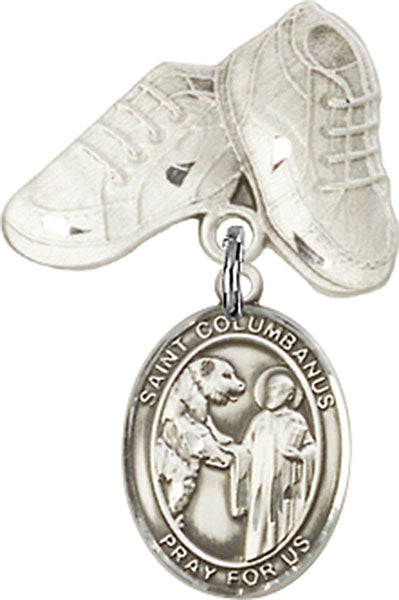 St. Columbanus Charm and Baby Boots Pin