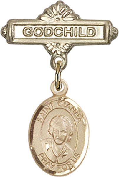 St. Gianna Beretta Molla Charm and Godchild Badge Pin
