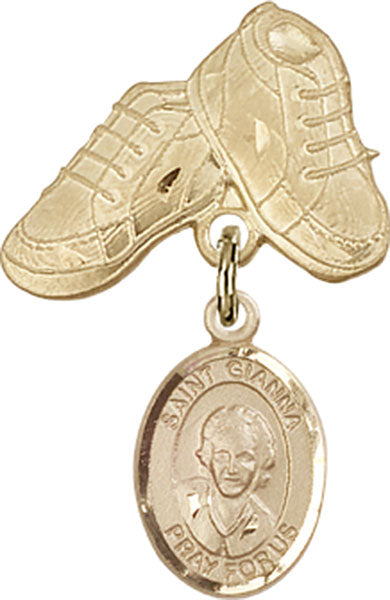 St. Gianna Beretta Molla Charm and Baby Boots Pin