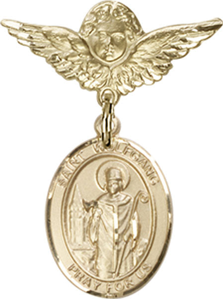 St. Wolfgang Charm and Angel with Smaller Wings Badge Pin