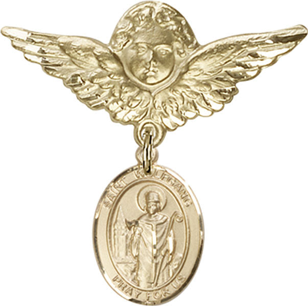 St. Wolfgang Charm and Angel with Larger Wings Badge Pin