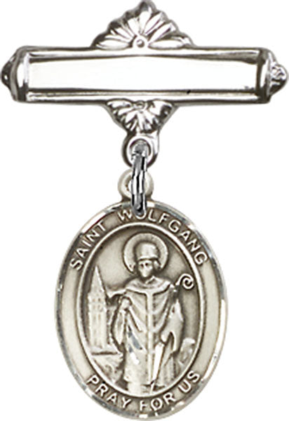 St. Wolfgang Charm and Polished Engravable Badge Pin