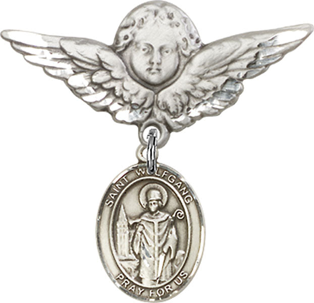 St. Wolfgang Charm and Angel with Larger Wings Badge Pin