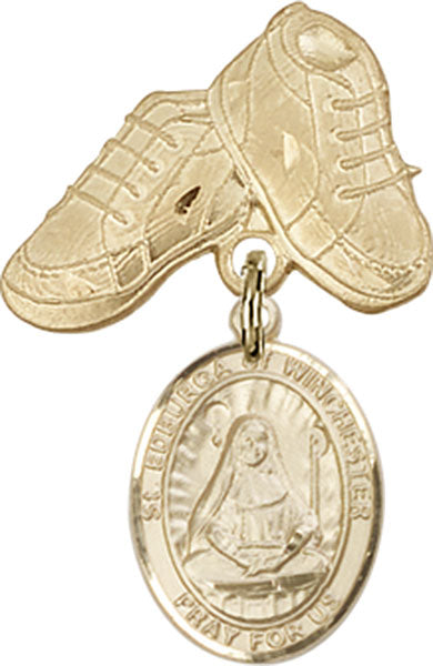 St. Edburga of Winchester Charm and Baby Boots Pin
