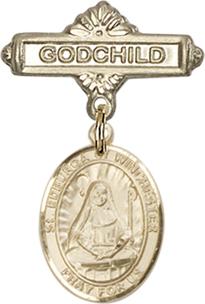 St. Edburga of Winchester Charm and Godchild Badge Pin