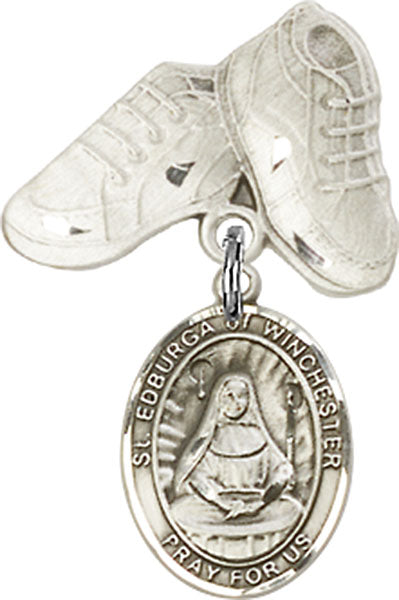 St. Edburga of Winchester Charm and Baby Boots Pin
