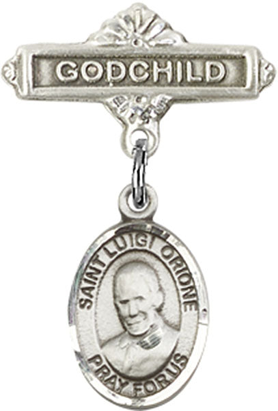 St. Luigi Orione Charm and Godchild Badge Pin