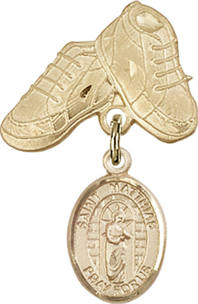St. Matthias the Apostle Charm and Baby Boots Pin