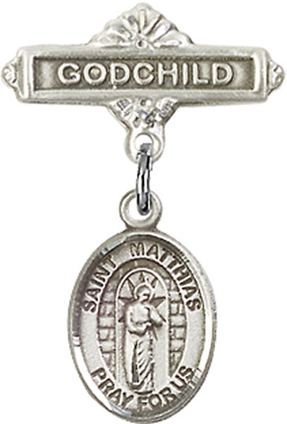 St. Matthias the Apostle Charm and Godchild Badge Pin
