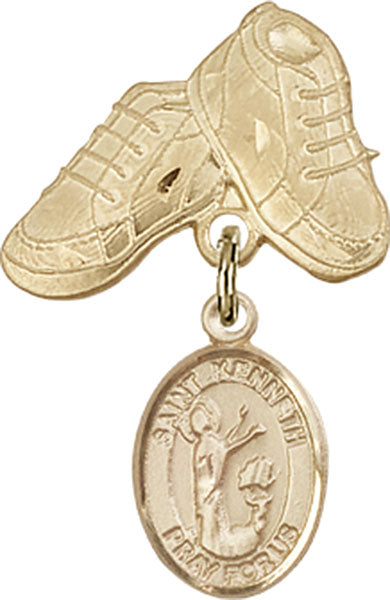 St. Kenneth Charm and Baby Boots Pin