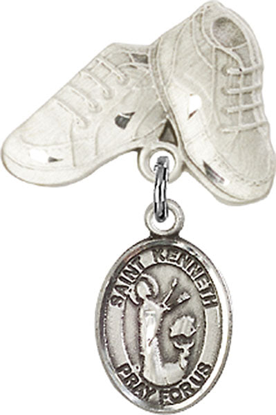 St. Kenneth Charm and Baby Boots Pin