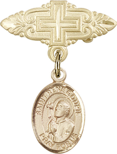 St. Rene Goupil Charm and Badge Pin with Cross