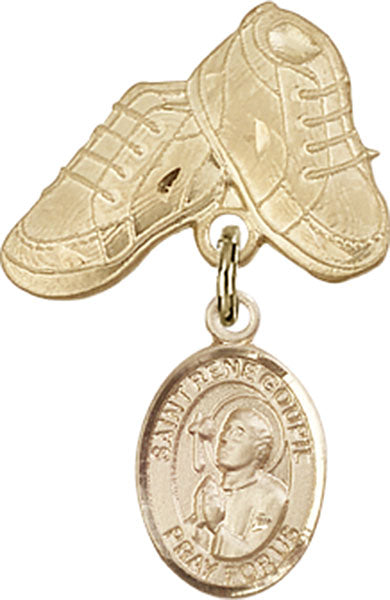 St. Rene Goupil Charm and Baby Boots Pin