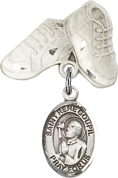 St. Rene Goupil Charm and Baby Boots Pin