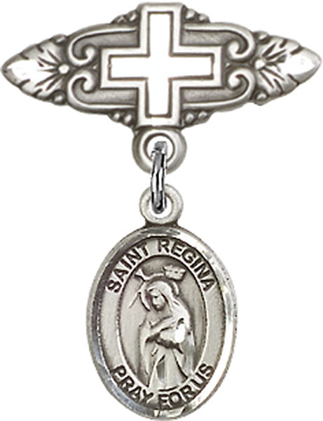 St. Regina Charm and Badge Pin with Cross
