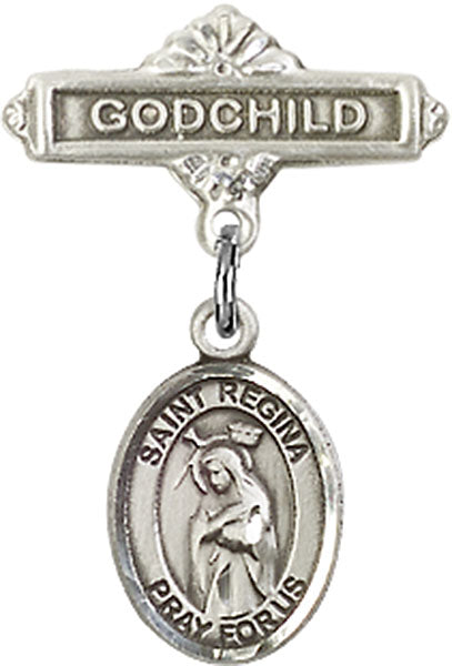 St. Regina Charm and Godchild Badge Pin
