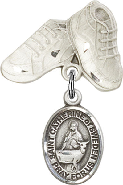 St. Catherine of Sweden Charm and Baby Boots Pin