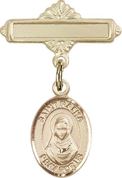St. Rafka Charm and Polished Engravable Badge Pin