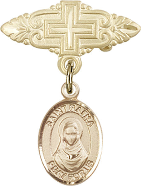 St. Rafka Charm and Badge Pin with Cross