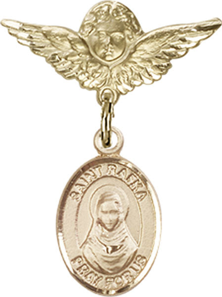 St. Rafka Charm and Angel with Smaller Wings Badge Pin