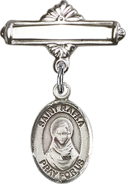 St. Rafka Charm and Polished Engravable Badge Pin