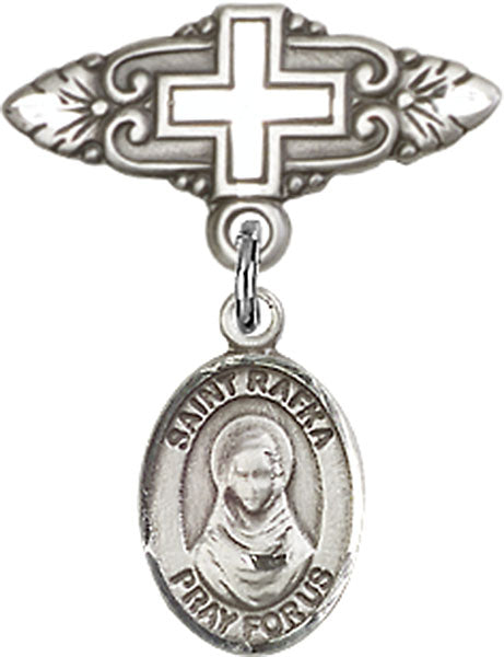 St. Rafka Charm and Badge Pin with Cross