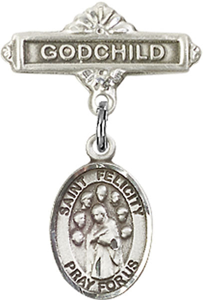 St. Felicity Charm and Godchild Badge Pin